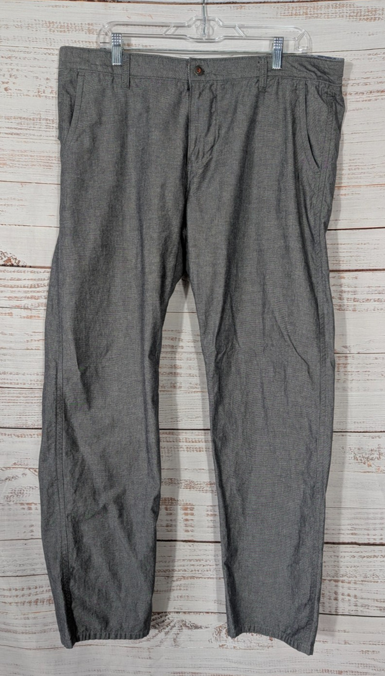 Dockers Chino Pants Mens 38x32 Heather Grey Slub Chambray Cotton Preppy Casual